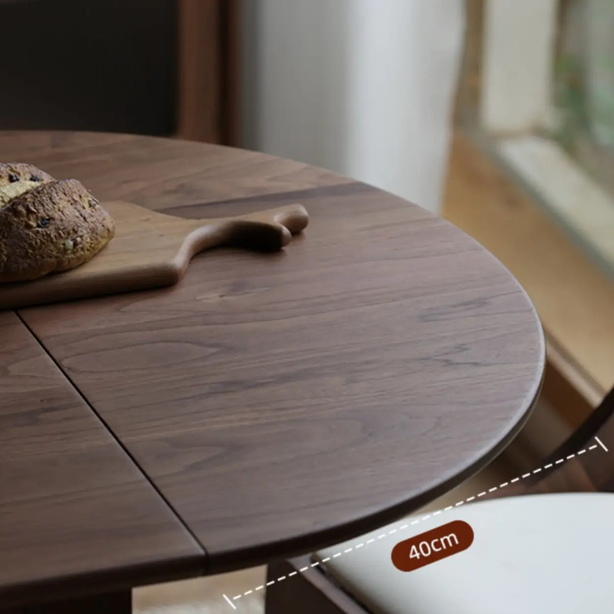 Rustic Brown Oval Walnut Extendable Dining Table