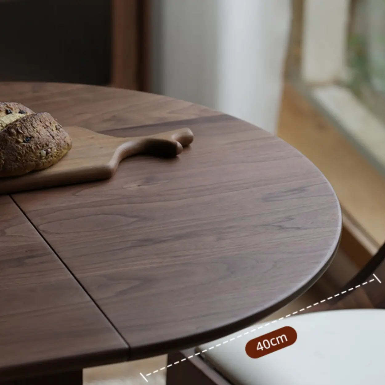 Rustic Brown Oval Walnut Extendable Dining Table