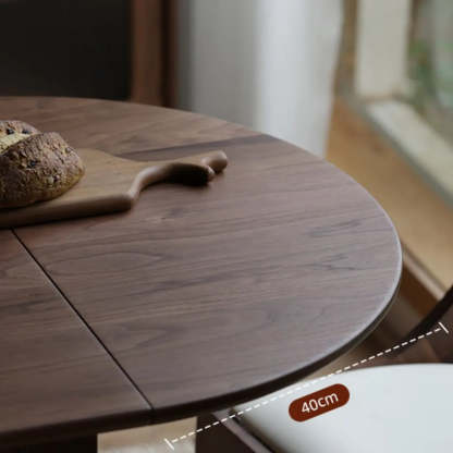 Rustic Brown Oval Walnut Extendable Dining Table