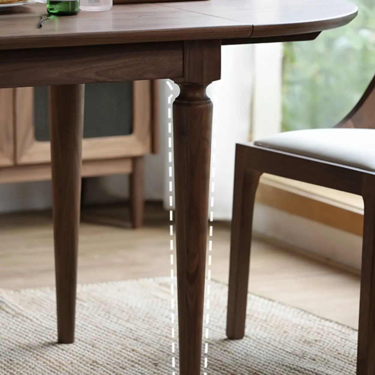 Rustic Brown Oval Walnut Extendable Dining Table