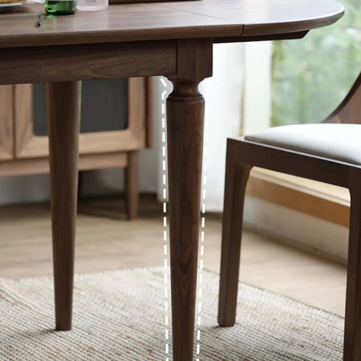 Rustic Brown Oval Walnut Extendable Dining Table