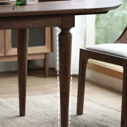 Rustic Brown Oval Walnut Extendable Dining Table