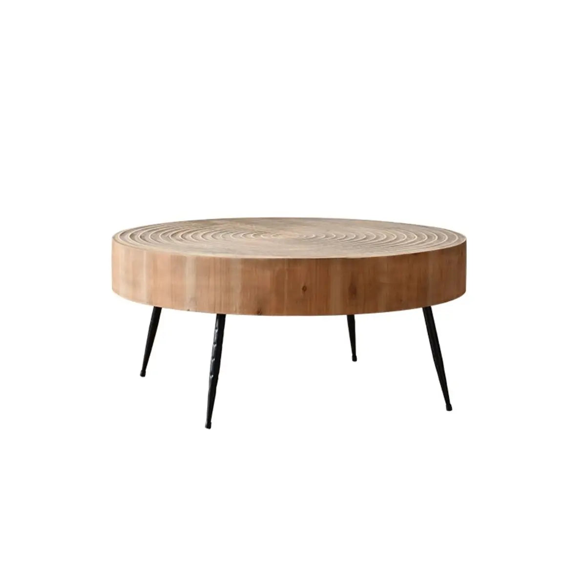 Rustic Distressed Pine Round Coffee Table
