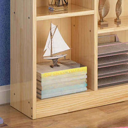 Rustic Pine Closed Back Wood Bookcase