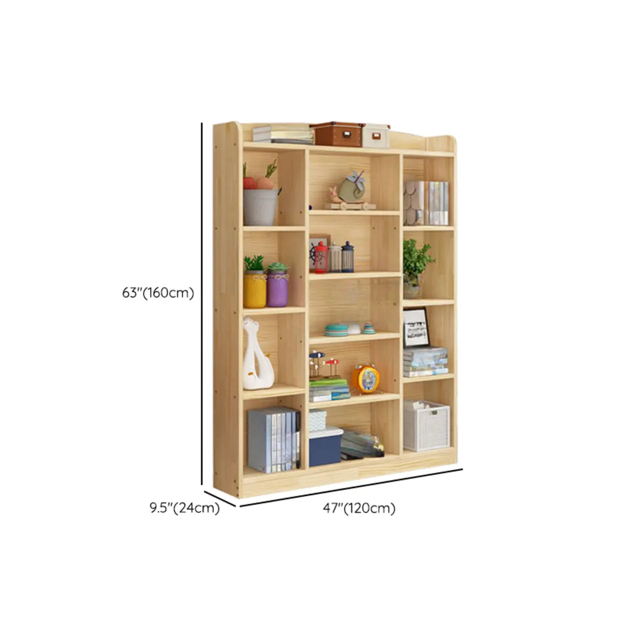 Rustic Pine Closed Back Wood Bookcase