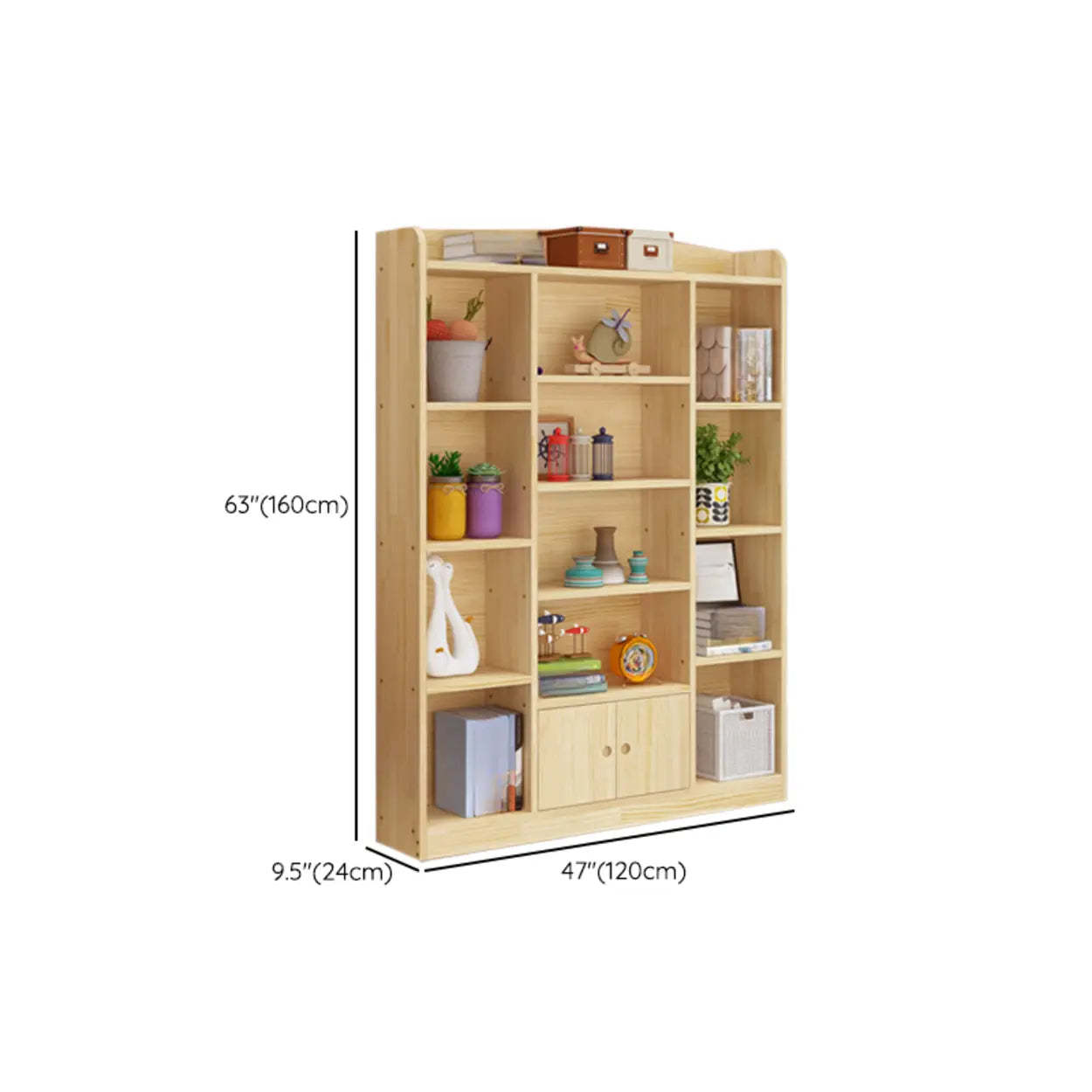 Rustic Pine Closed Back Wood Bookcase