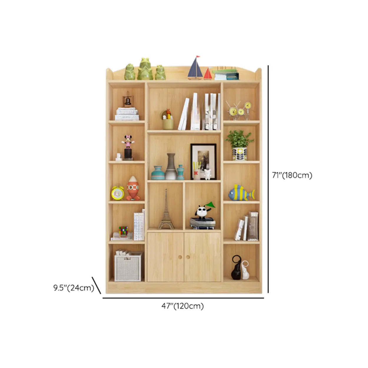 Rustic Pine Closed Back Wood Bookcase