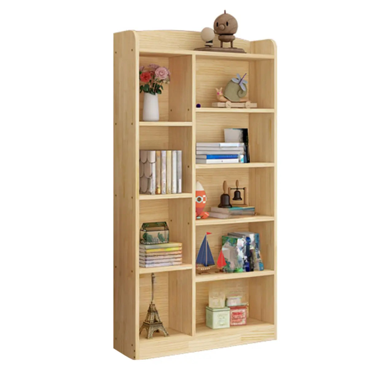 Rustic Pine Closed Back Wood Bookcase — 1