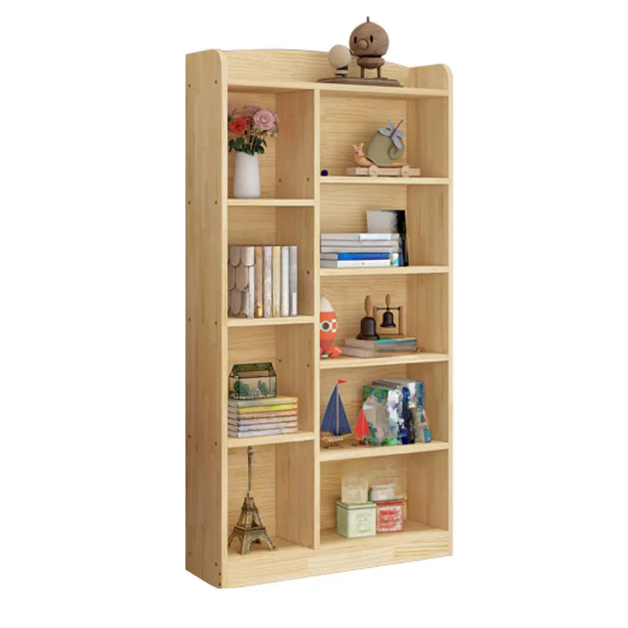 Rustic Pine Closed Back Wood Bookcase — 1