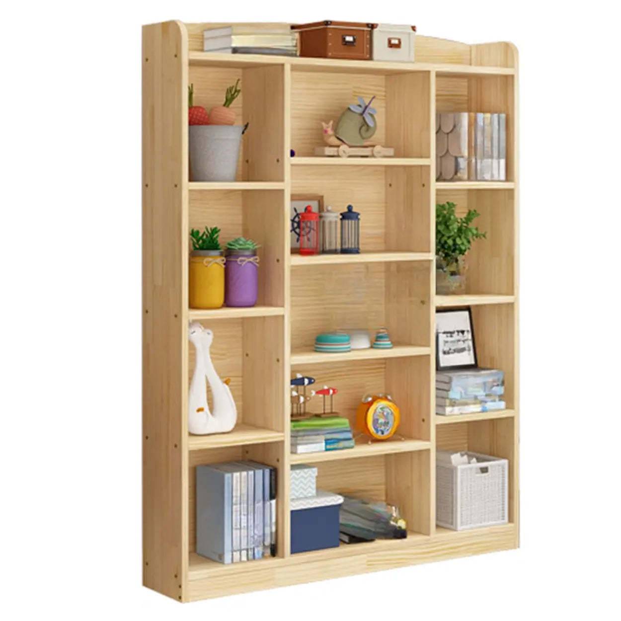 Rustic Pine Closed Back Wood Bookcase — Cabinet Not Included
