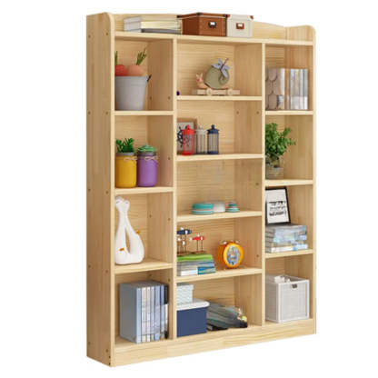 Rustic Pine Closed Back Wood Bookcase — Cabinet Not Included