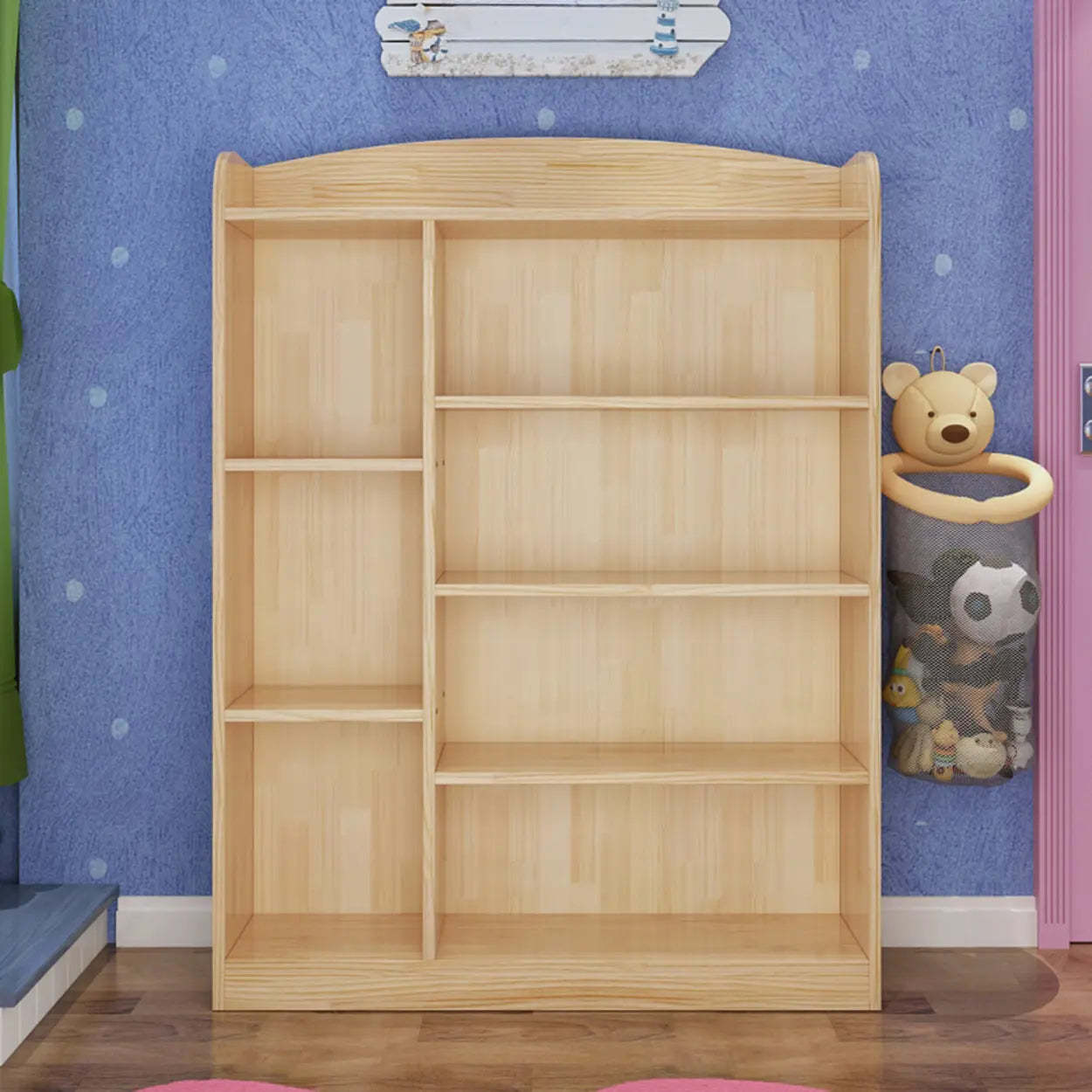 Rustic Pine Closed Back Wood Bookcase