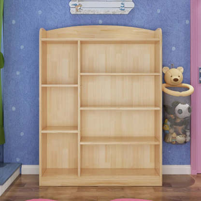 Rustic Pine Closed Back Wood Bookcase