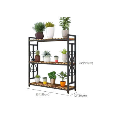 Rustic Black Pine Rectangular Plant Stand
