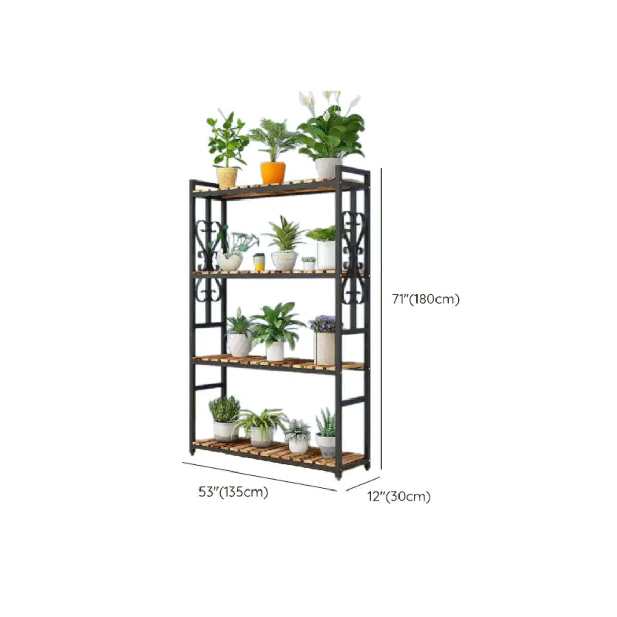Rustic Black Pine Rectangular Plant Stand