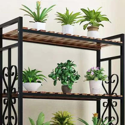 Rustic Black Pine Rectangular Plant Stand
