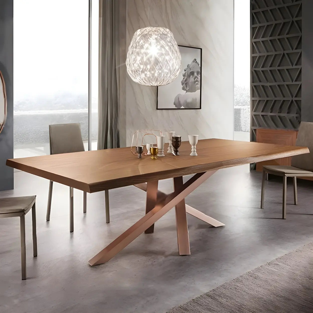 Rustic Pine Rectangular Dining Table