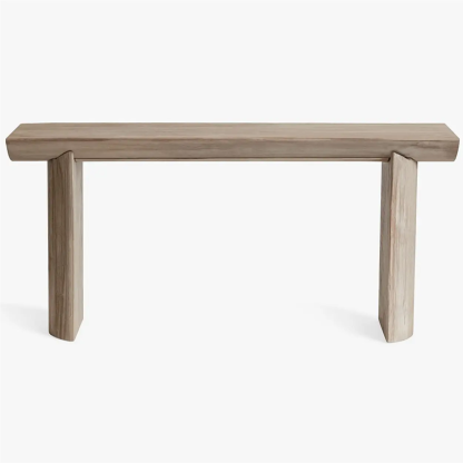 Rustic Rectangular Pine Sled-Base Console Table
