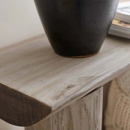 Rustic Rectangular Pine Sled-Base Console Table