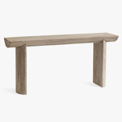 Rustic Rectangular Pine Sled-Base Console Table
