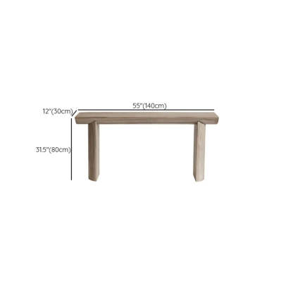 Rustic Rectangular Pine Sled-Base Console Table