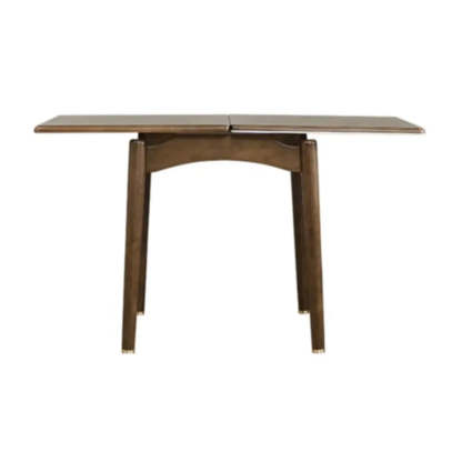 Rustic White Stone Wood Drop-Leaf Dining Table