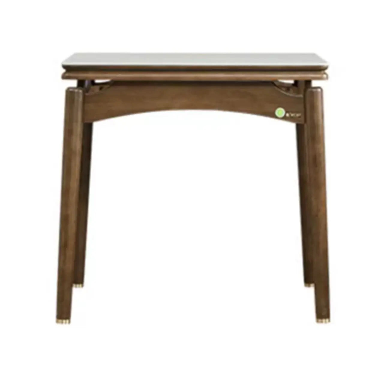 Rustic White Stone Wood Drop-Leaf Dining Table