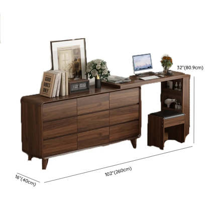Rustic Rectangular Wood Mirror Scalable Vanity Set