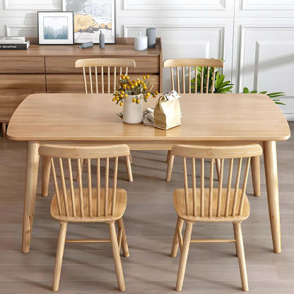 Rustic Rectangular Natural Wood Kitchen Dining Table — Table Only