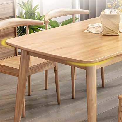 Rustic Rectangular Natural Wood Kitchen Dining Table — Table Only