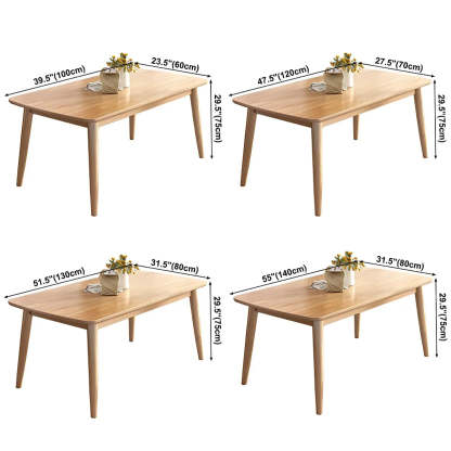 Rustic Rectangular Natural Wood Kitchen Dining Table