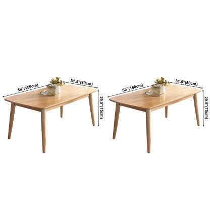 Rustic Rectangular Natural Wood Kitchen Dining Table