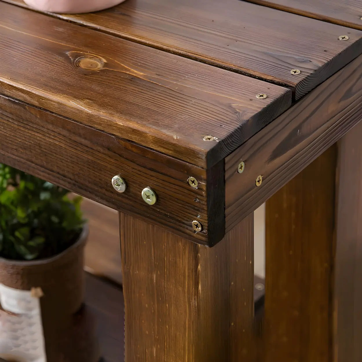 Rustic rectangular rust brown out f, Lighom — 35.5"L x 12"W x 22"H