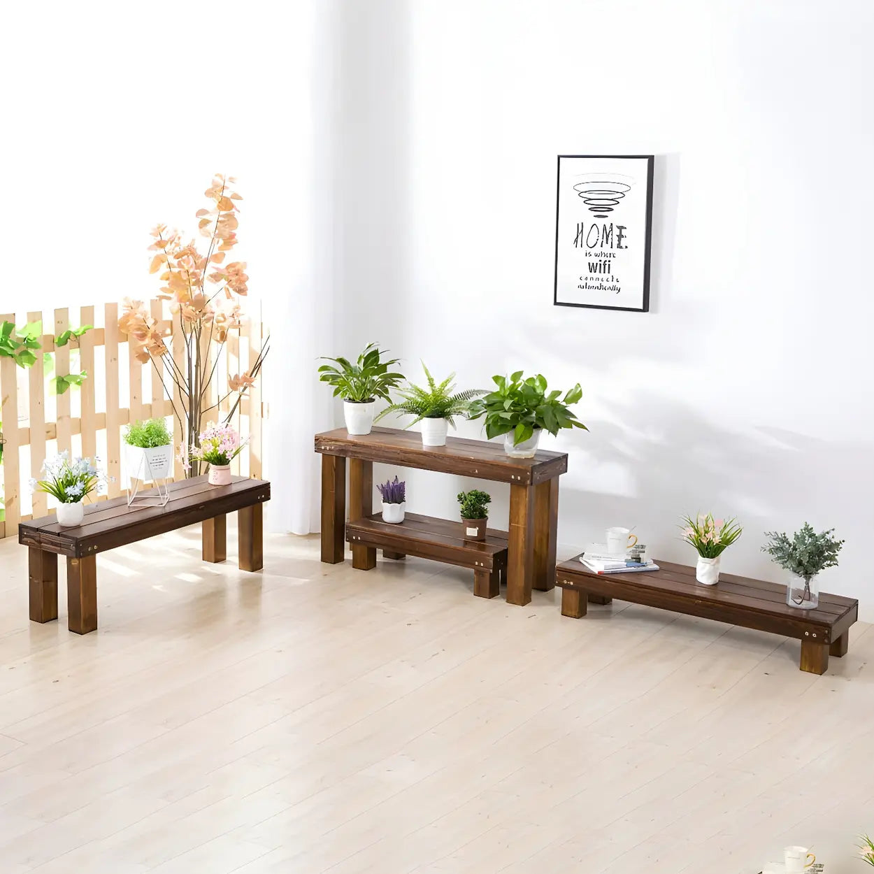 Rustic rectangular stand brown out f — 23.6"L x 11.8"W x 7.1"H