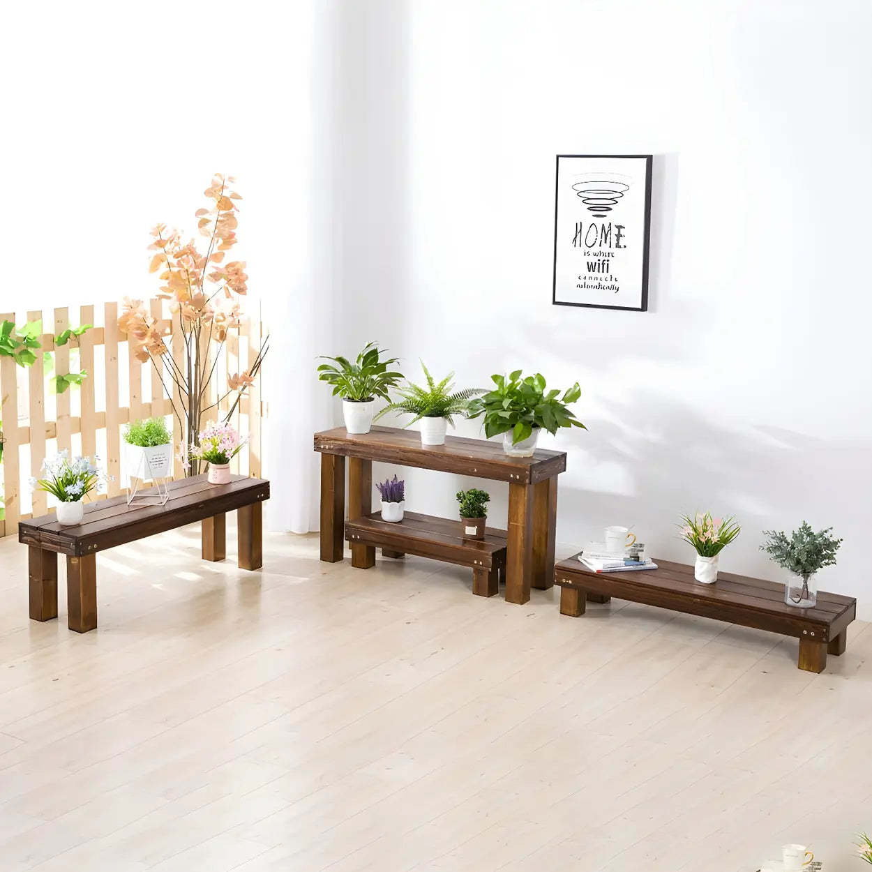Rustic rectangular stand brown out f — 23.6"L x 11.8"W x 7.1"H