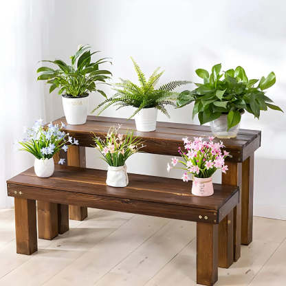 Rustic stand rust brown out f in wood — 24"L x 12"W x 22"H