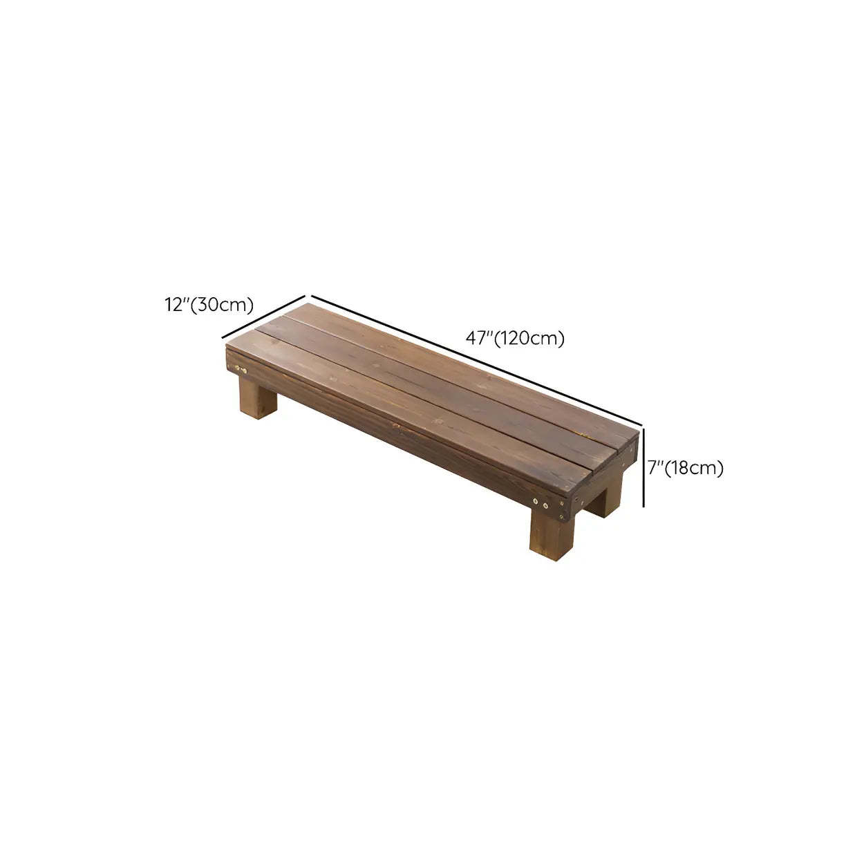 Rustic rectangular stand wood ceramic resin out f