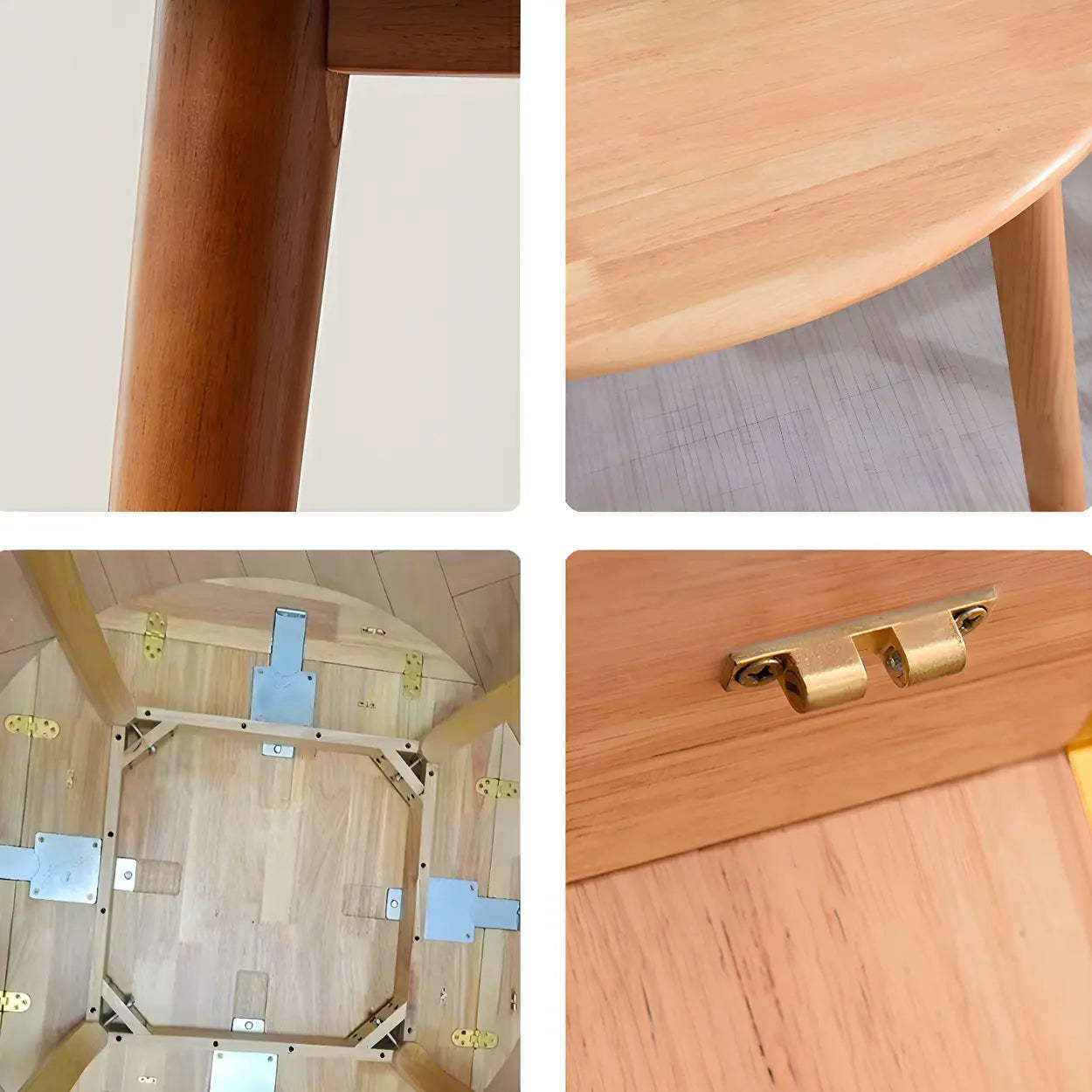 Rustic Round Natural Wood Extendable Dining Table