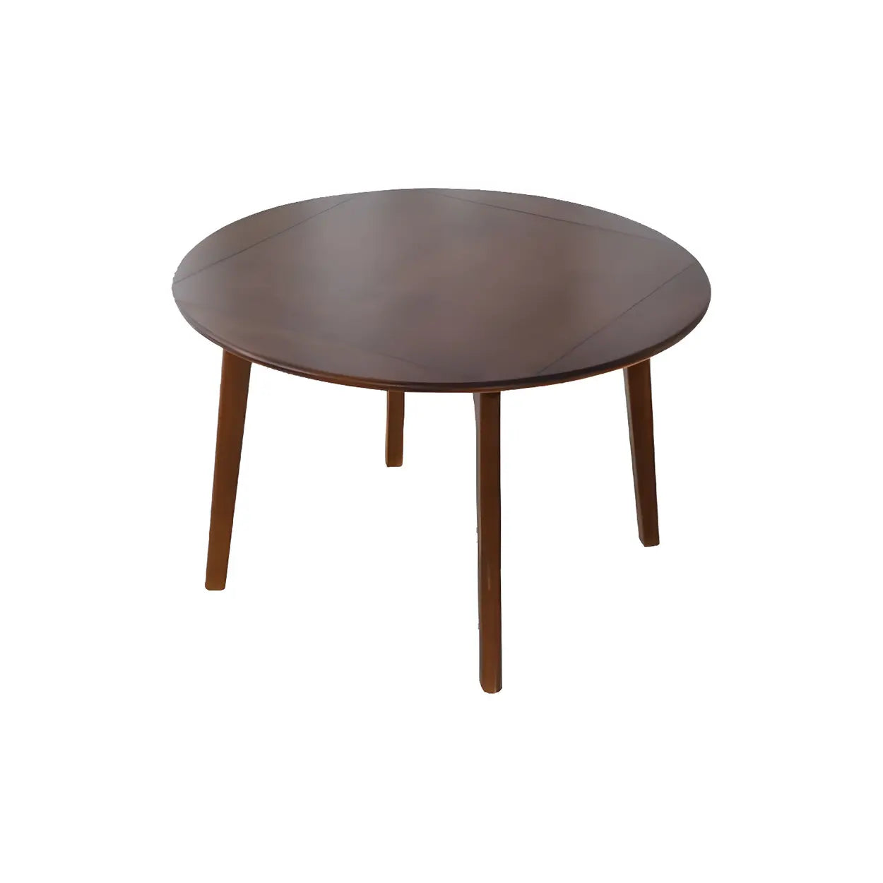 Rustic Round Natural Wood Extendable Dining Table — Natural / Table Only