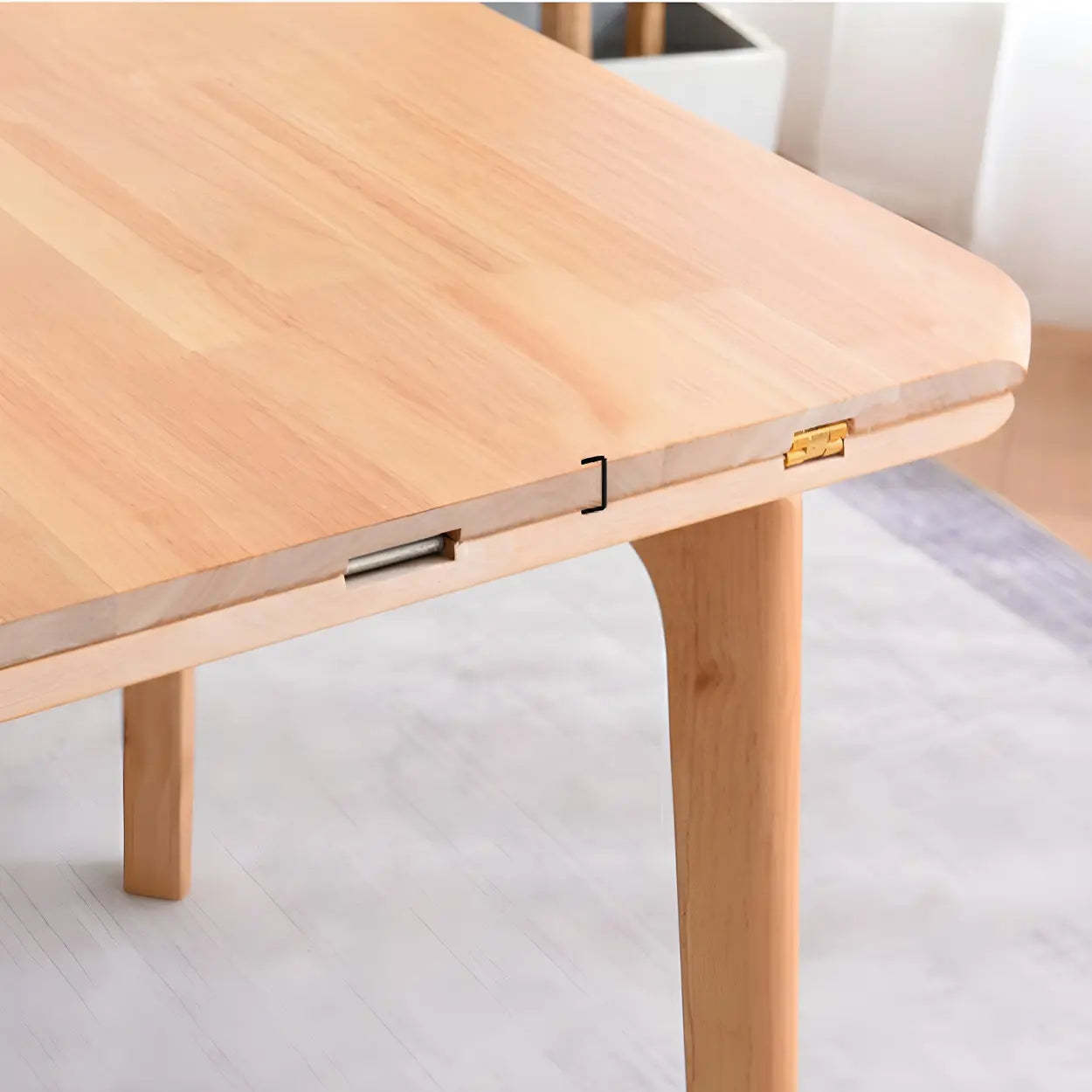 Rustic Round Natural Wood Extendable Dining Table — Natural / Table Only