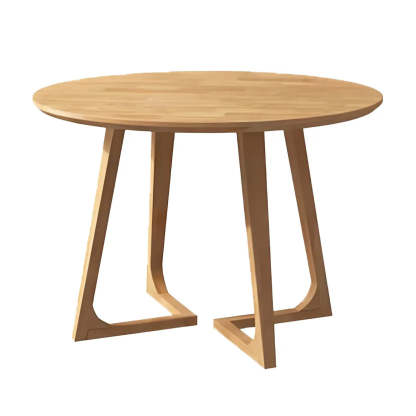 Small Round Wood Dining Table — Without Chairs / Walnut