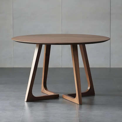 Small Round Wood Dining Table — Without Chairs / Natural Finish