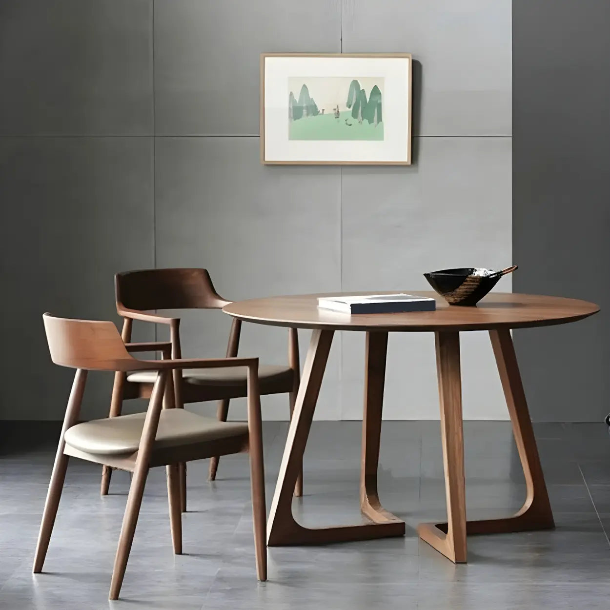 Small Round Wood Dining Table — Without Chairs / Natural Finish