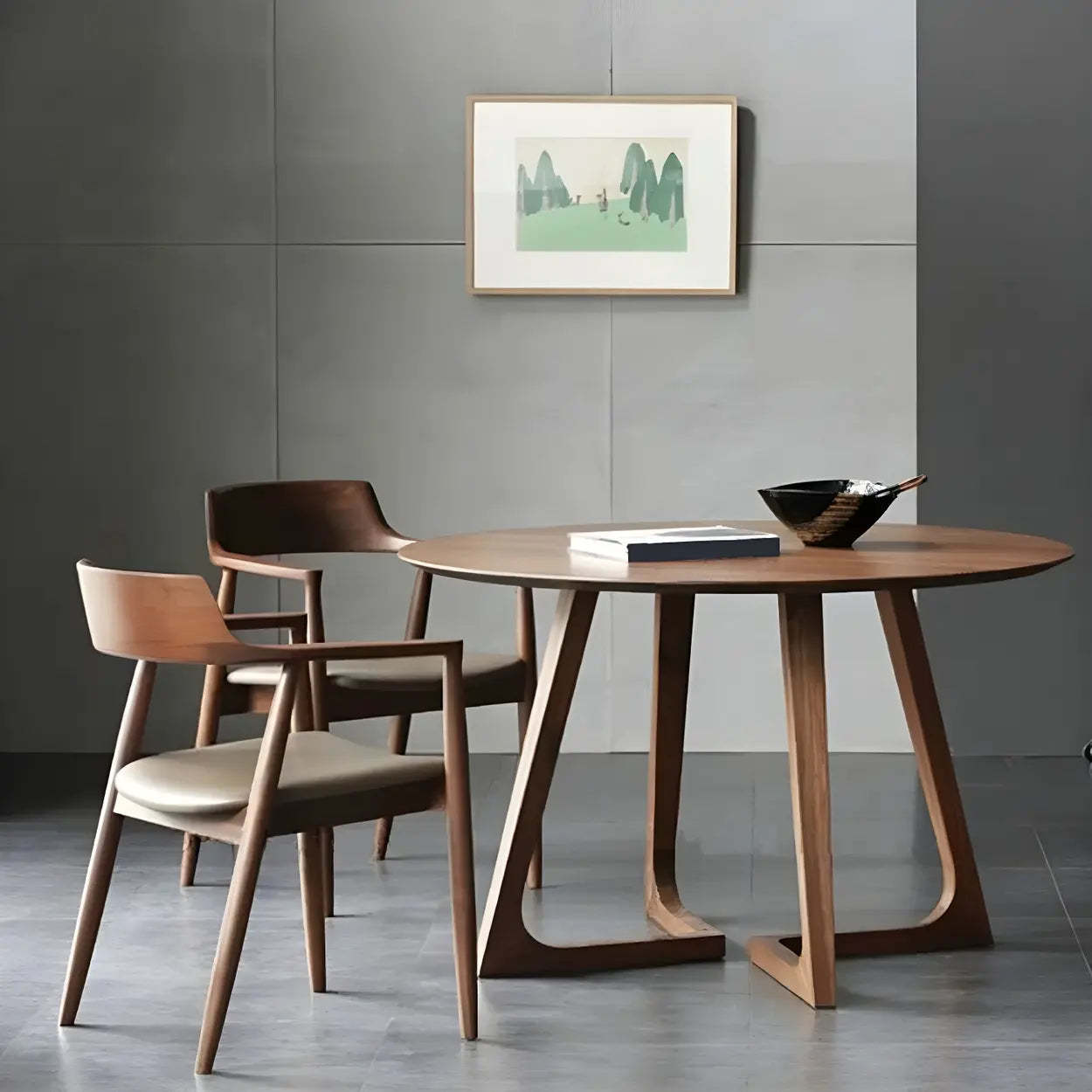 Small Round Wood Dining Table — Without Chairs / Natural Finish