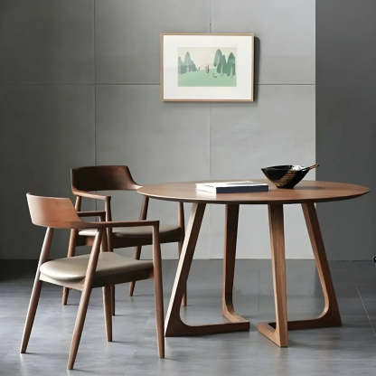 Small Round Wood Dining Table — Without Chairs / Natural Finish