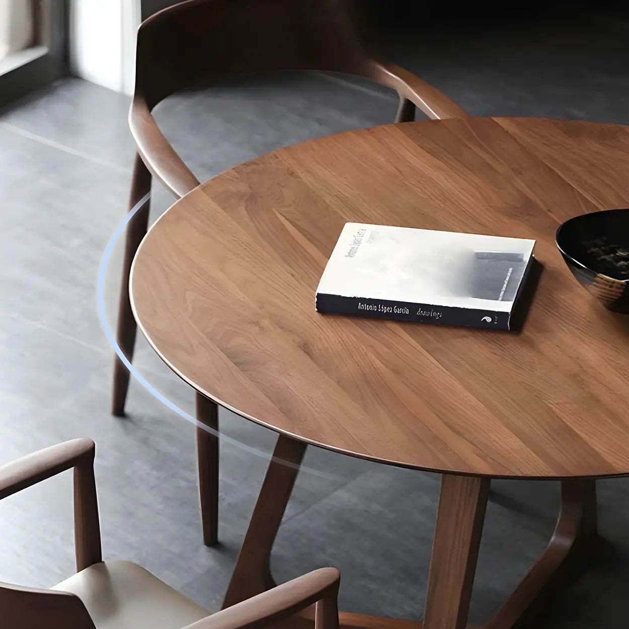 Small Round Wood Dining Table — Without Chairs / Natural Finish