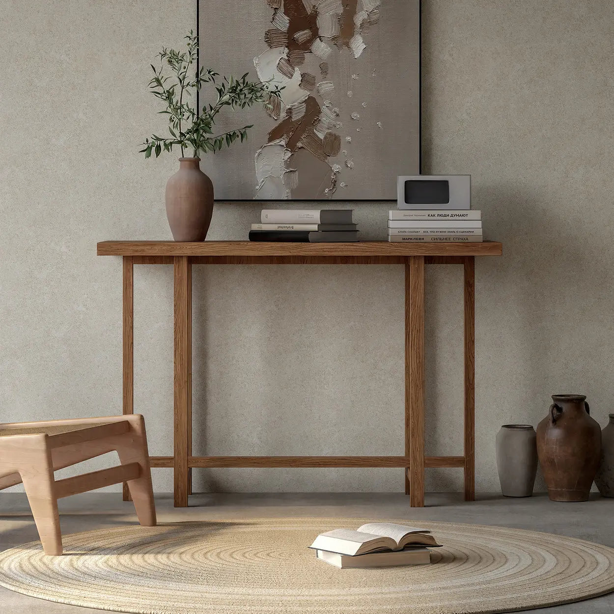 Rustic Solid Wood Entryway Console Table