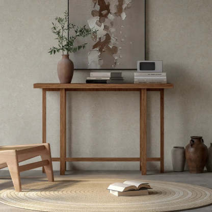 Rustic Solid Wood Entryway Console Table — Pine