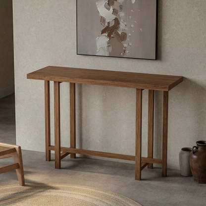 Rustic Solid Wood Entryway Console Table — Ash