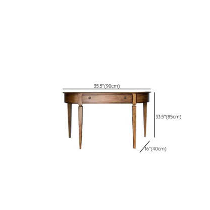 Rustic Half-Moon Wood Brown Console Table